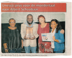 Unesco-prijs voor de moedertaal naar Albert Schoobaar
