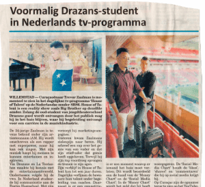 Voormalig Drazans student in Nederlands tv-programma