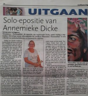 Solo-expositie van Annemieke Dicke